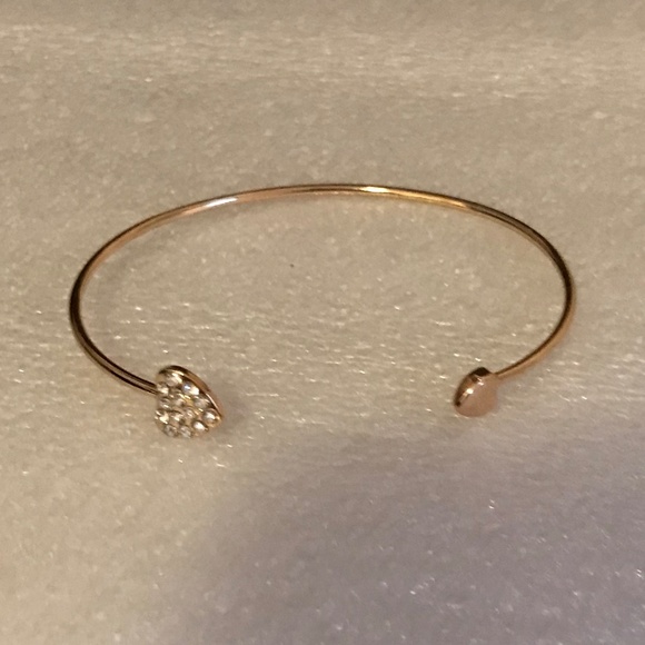 2 for $12 Adjustable Love Heart Silver and Gold-tone Bangle Bracelets for sale - Picture 8 of 15